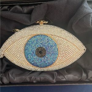Blue and Gold Rhinestone Eye Clutch